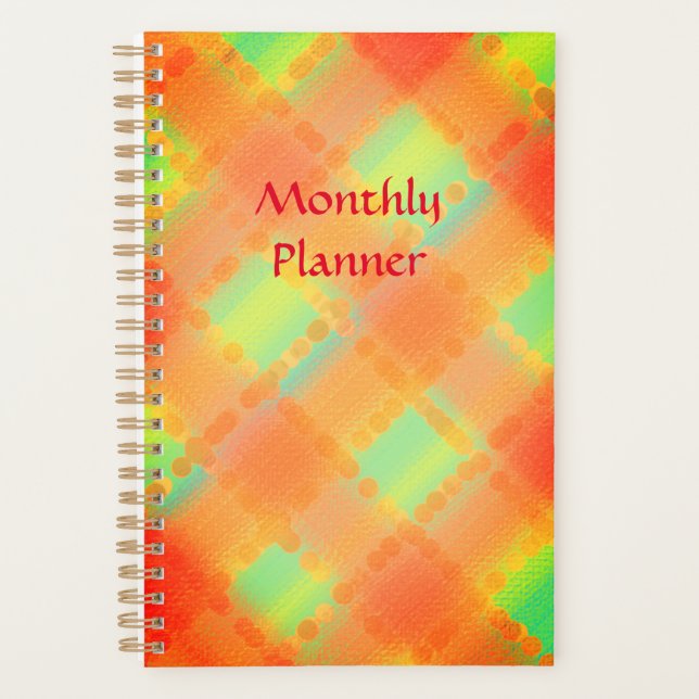 Agenda Vintage Plaid Monthly Planner (Anverso)