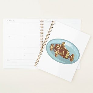 Agenda Vintage Race Car Driver Classic Motorsport Art