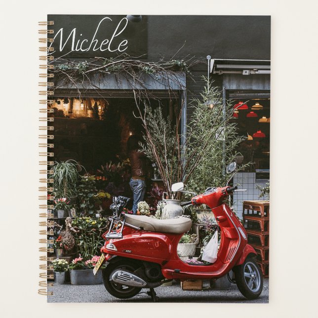 Agenda Vintage Red Motor Scooter (Anverso)