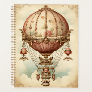 Agenda Vintage Steampunk Pink Hot Air Balloon