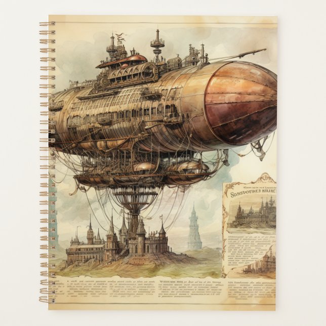 Agenda Vintage Steampunk Zeppelin (10) (Anverso)