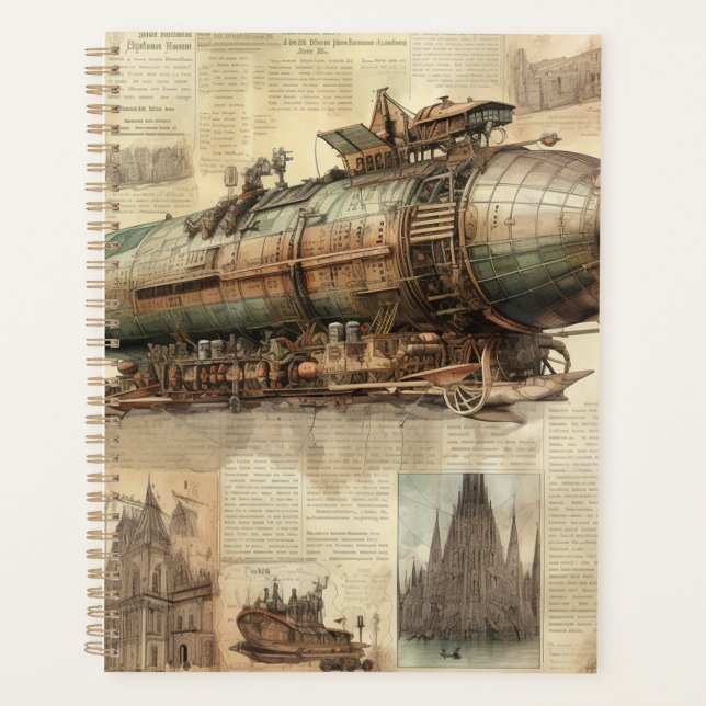 Agenda Vintage Steampunk Zeppelin (5) (Anverso)
