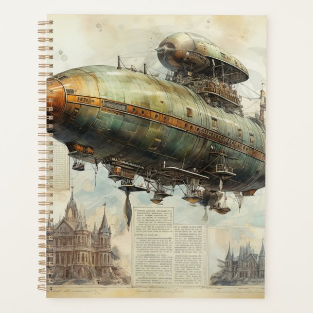 Agenda Vintage Steampunk Zeppelin (7) (Anverso)