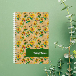 Agenda Vintage Sunflowers and Dragonflies