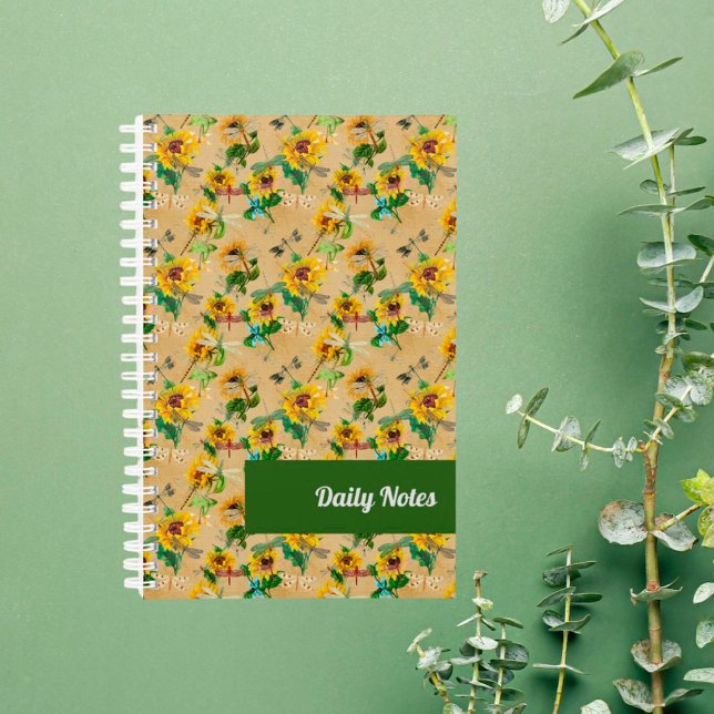 Agenda Vintage Sunflowers and Dragonflies (Subido por el creador)