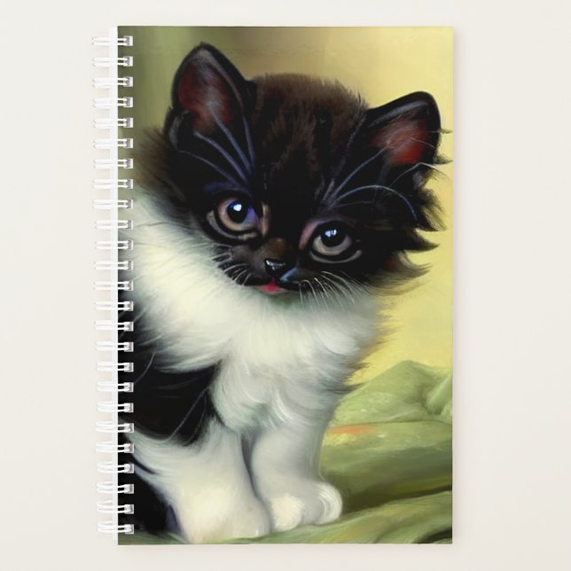 Agenda Vintage Tuxedo Kitten Ilustracion (Anverso)