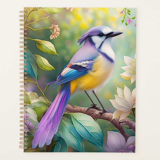 Agenda Violet Tufted Jay Fantasy Bird (Anverso)