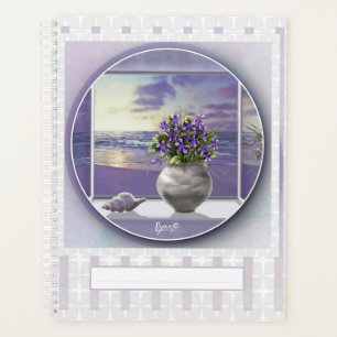 Agenda violetas en tarro lunar