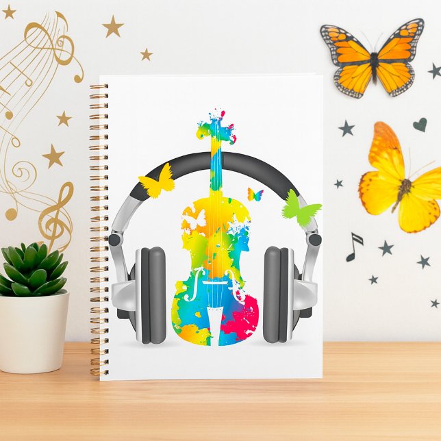 Agenda Violín abstracto con audífonos y arte musical (Subido por el creador)