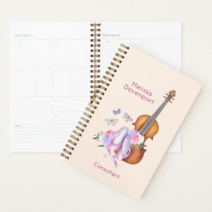 Agenda Violín, Zapatos de Ballet, Flores y Mariposas