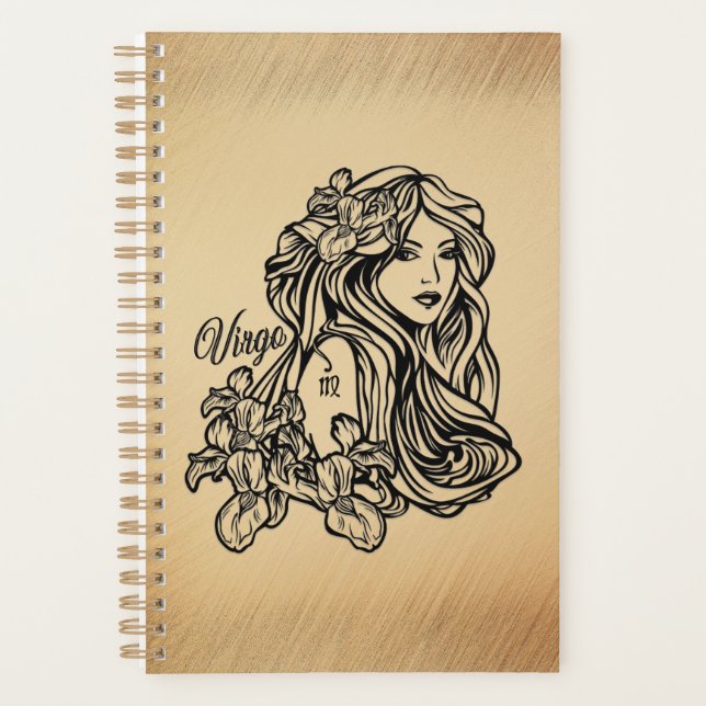 Agenda Virgo Zodiaco con Estilo Antiguo (Anverso)