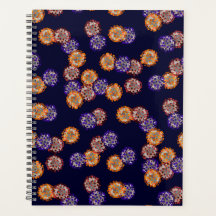 Virus morados, rojos y Naranjas