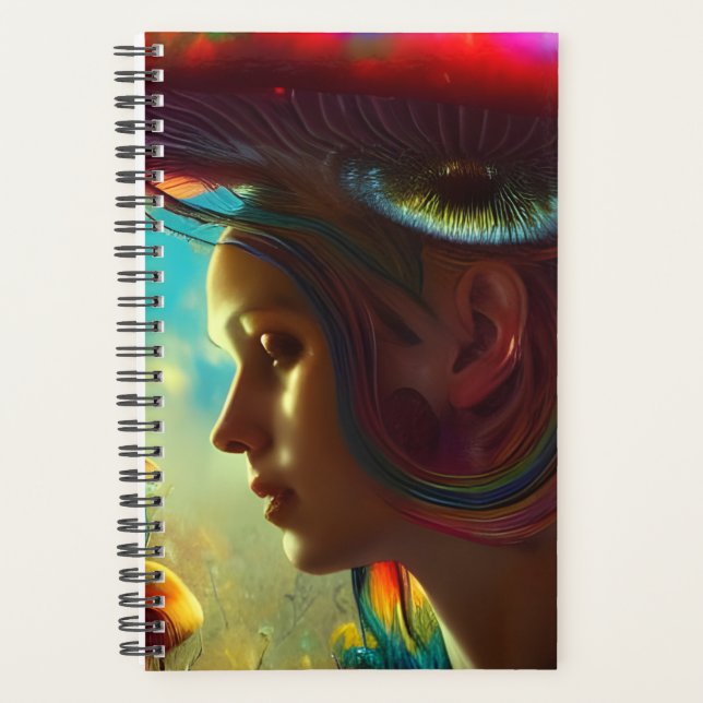 Agenda Visiones en hongos Trippy Planner de arte generado (Anverso)