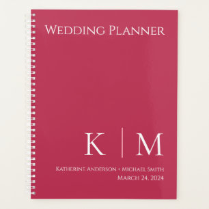 Agenda Viva Magenta y blanco - Monograma-Boda-planificado
