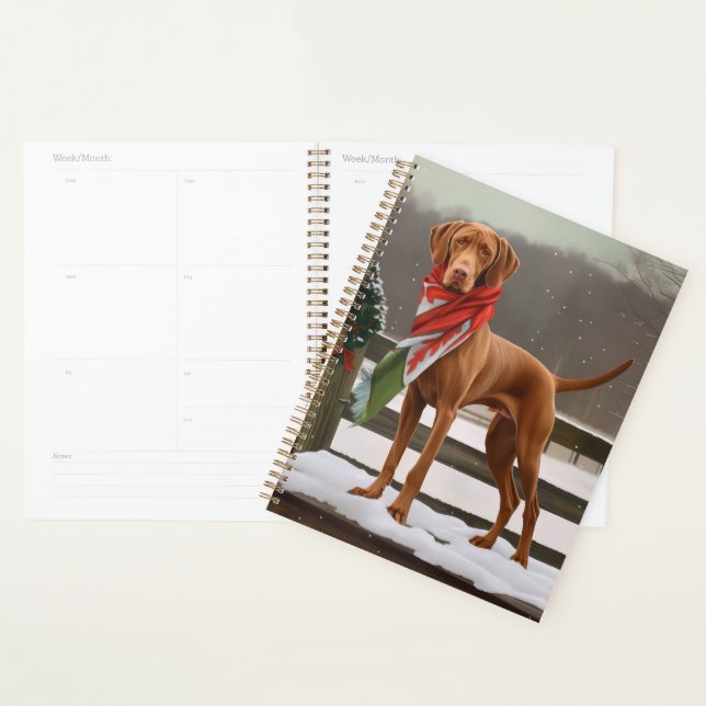 Agenda Vizsla Perro en Navidad Nieve (Demostración)