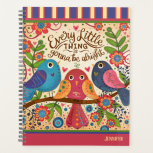 Agenda Voy a estar bien pájaros Diversión personalizada