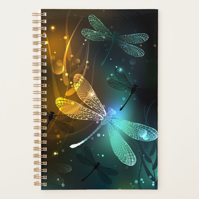 Agenda Vuelo de libélula luminosa verde (Anverso)
