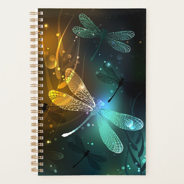 Agenda Vuelo de libélula luminosa verde (Anverso)