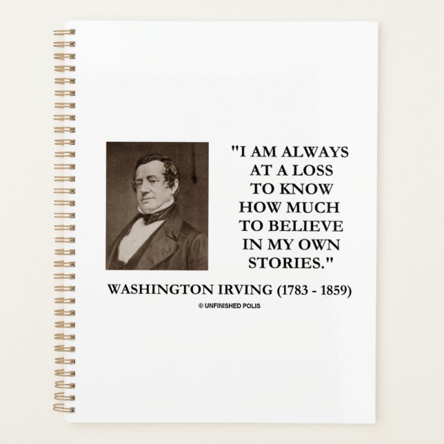 Agenda Washington Irving Siempre A Pérdida Cree Historias (Anverso)