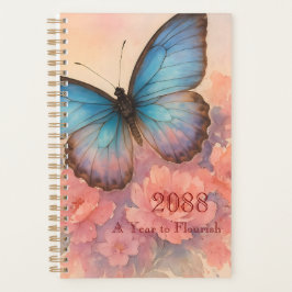 Agenda Watercolor Arte Floral Moderno Mariposa Dreamy