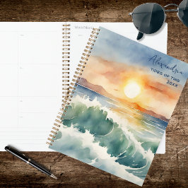 Agenda Watercolor Beach Sunset 