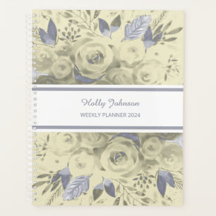 Agenda Watercolor Boho Floral Bouquet Weekner Planner