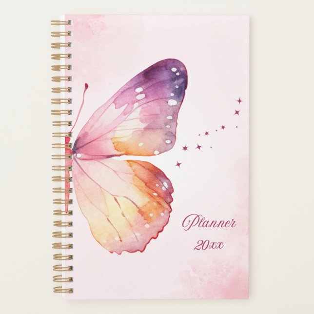 Agenda Watercolor Butterfly Planner (Anverso)