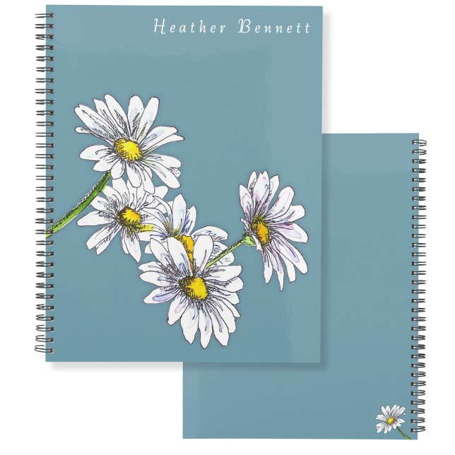 Agenda Watercolor Daisy Floral Boho Christmas Gift (Subido por el creador)