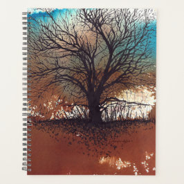 Agenda Watercolor de arte de árbol
