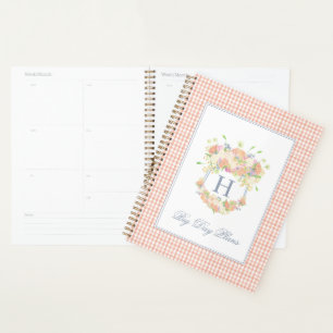 Agenda Watercolor Floral Garden Fiesta Escudo Peach Gingh