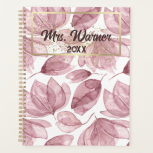 Agenda Watercolor Floral Personalizado Teacher Gift Boho
