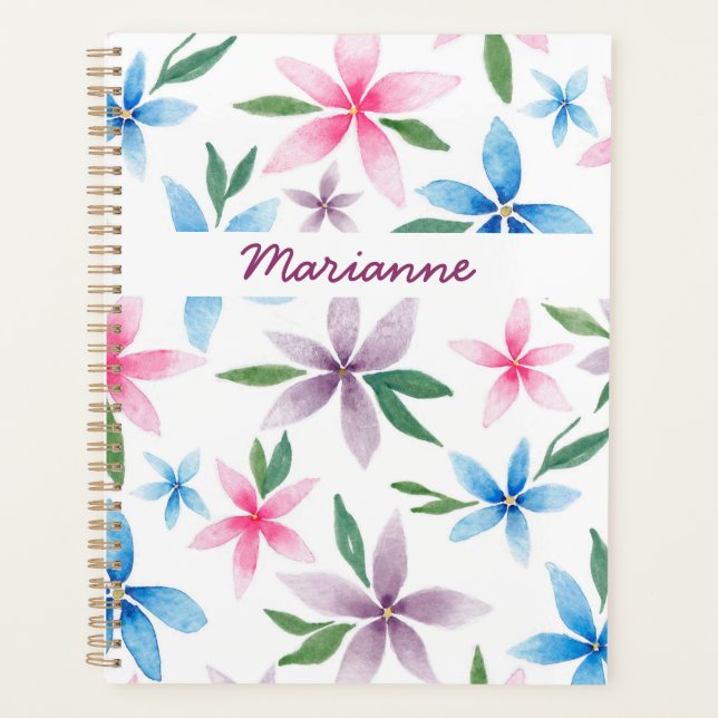 Agenda Watercolor floral personalized (Anverso)