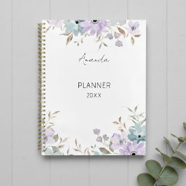 Agenda Watercolor Floral Planner  Flowers
