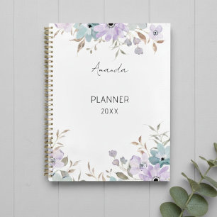 Agenda Watercolor Floral Planner Flowers