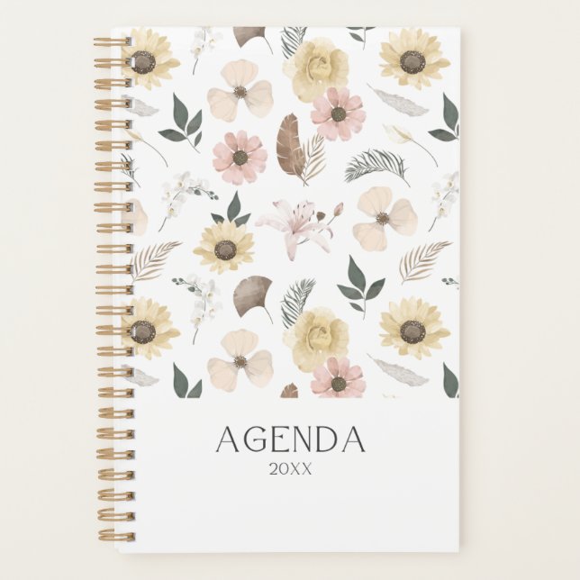 Agenda Watercolor Flowers Planner (Anverso)