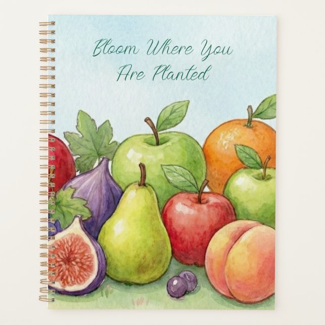 Agenda Watercolor Fruit Abundance, Tu Bishvat Background (Anverso)