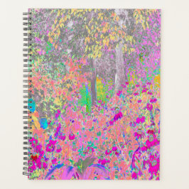 Agenda Watercolor Garden Sunrise con flores moradas