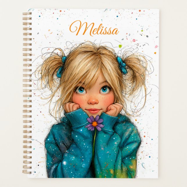 Agenda Watercolor Girl Any Name (Anverso)