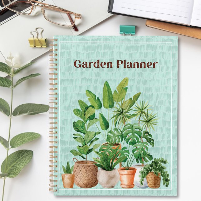 Agenda Watercolor Green Tropical Houseplant Garden (In situ)