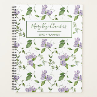 Agenda Watercolor Morado Sweet Pea Flowner Planner
