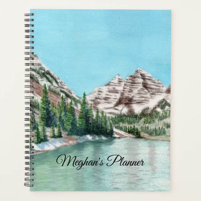 Agenda Watercolor mountain art planner (Anverso)