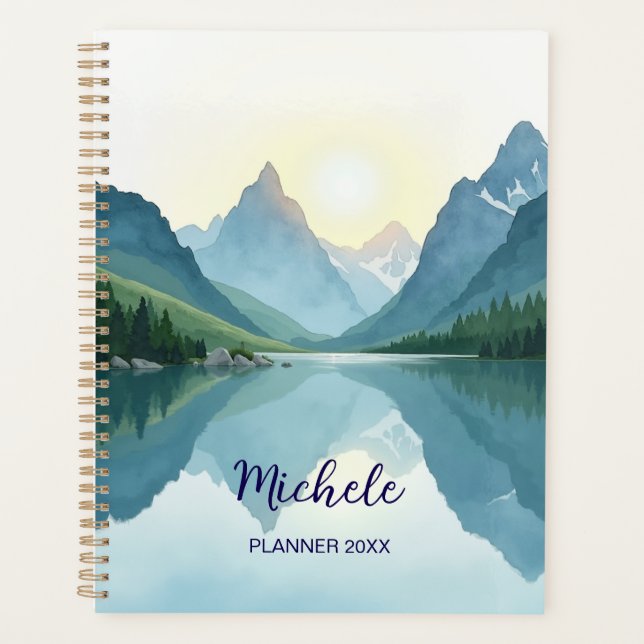 Agenda Watercolor Mountain Planner | Nature Landscape (Anverso)