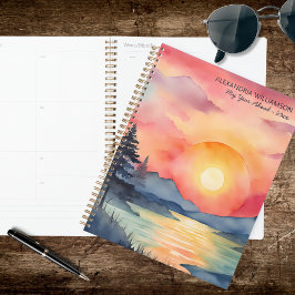 Agenda Watercolor Mountain Sunset 