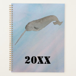 Agenda Watercolor Ocean Narwhal