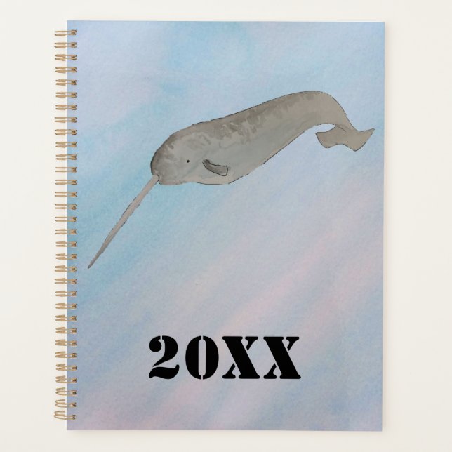 Agenda Watercolor Ocean Narwhal (Anverso)