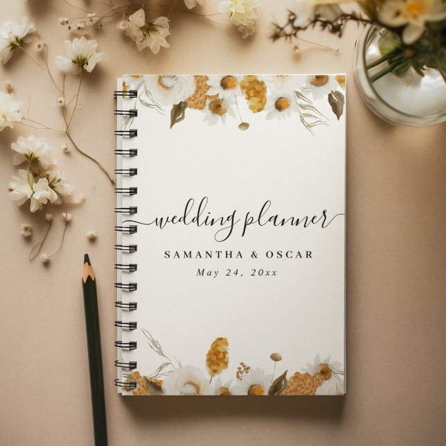 Agenda Watercolor Otumn Marco floral amarillo y blanco (Subido por el creador)