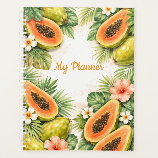 Agenda Watercolor Papaya Planner (Anverso)