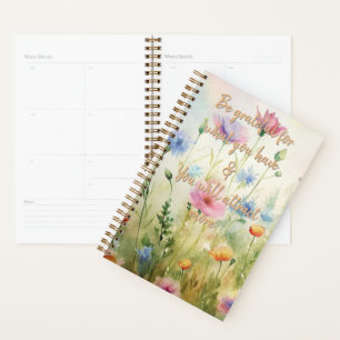 Agenda Watercolor Wildflowers - Inspirational Phrases