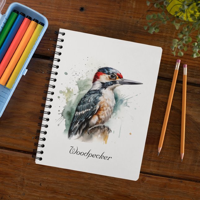 Agenda Watercolor Woodpecker Woodland, personalizado (Subido por el creador)