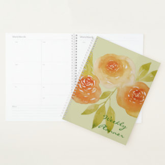 Agenda Watercolour Apricot Roses Weekly